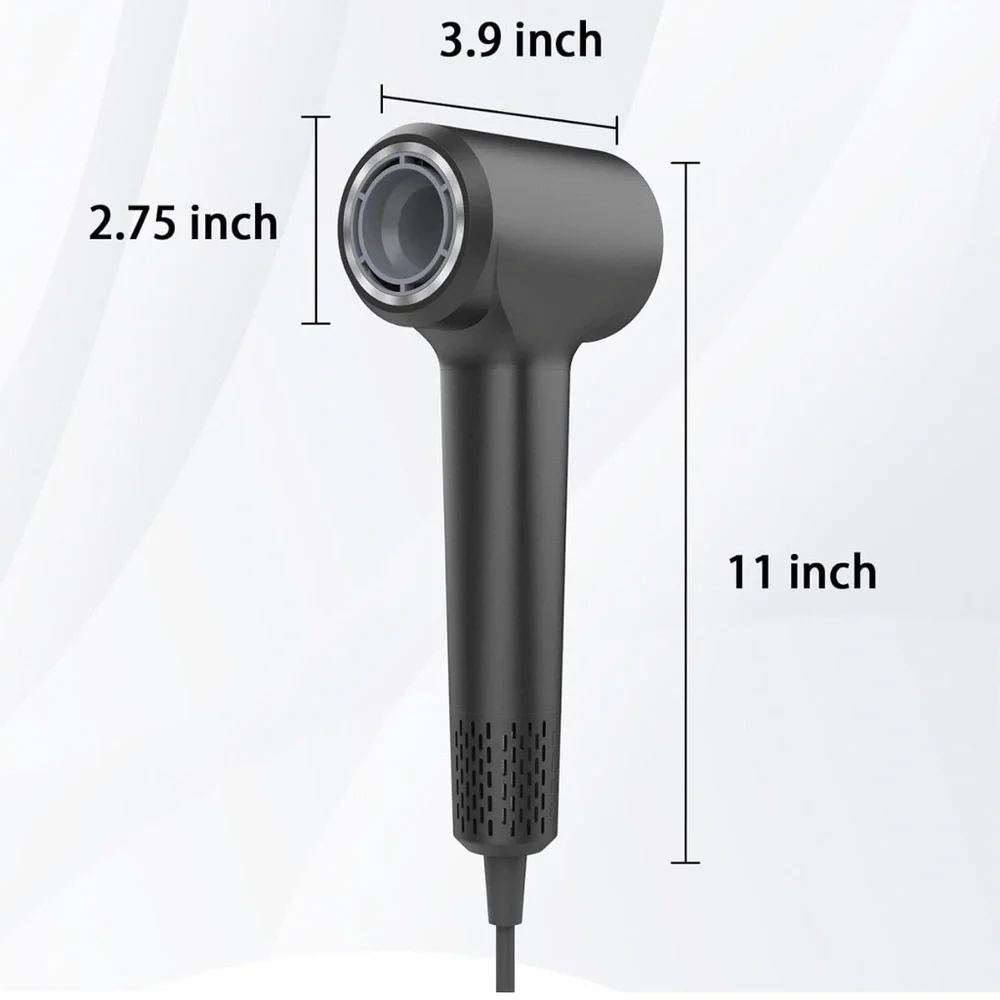NEW! Plasma Hair Dryer (Positive+Negative Ionic) 1500W Dark Gray